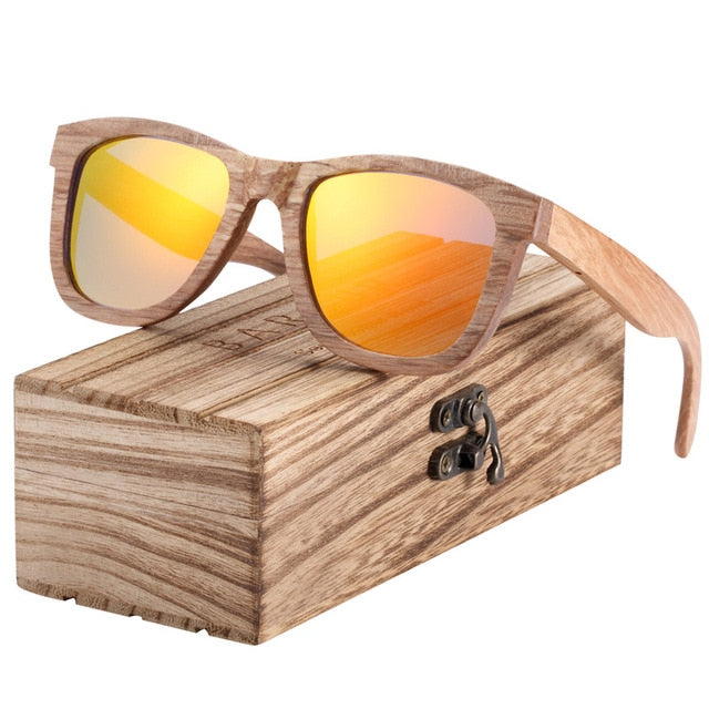 Men's Natural Wooden Sunglasses Men Polarized Fashion Sun Glasses